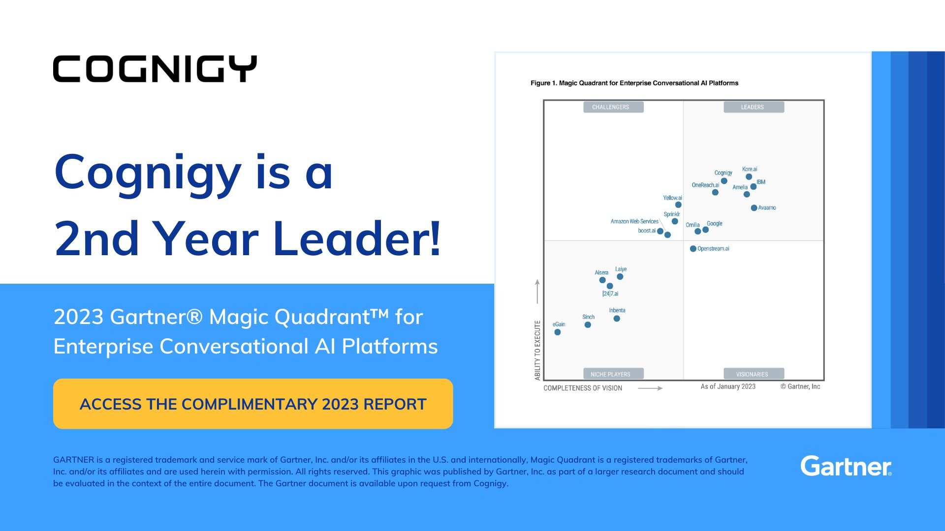 Cognigy Named a Leader in the 2023 Gartner® Magic Quadrant™ for